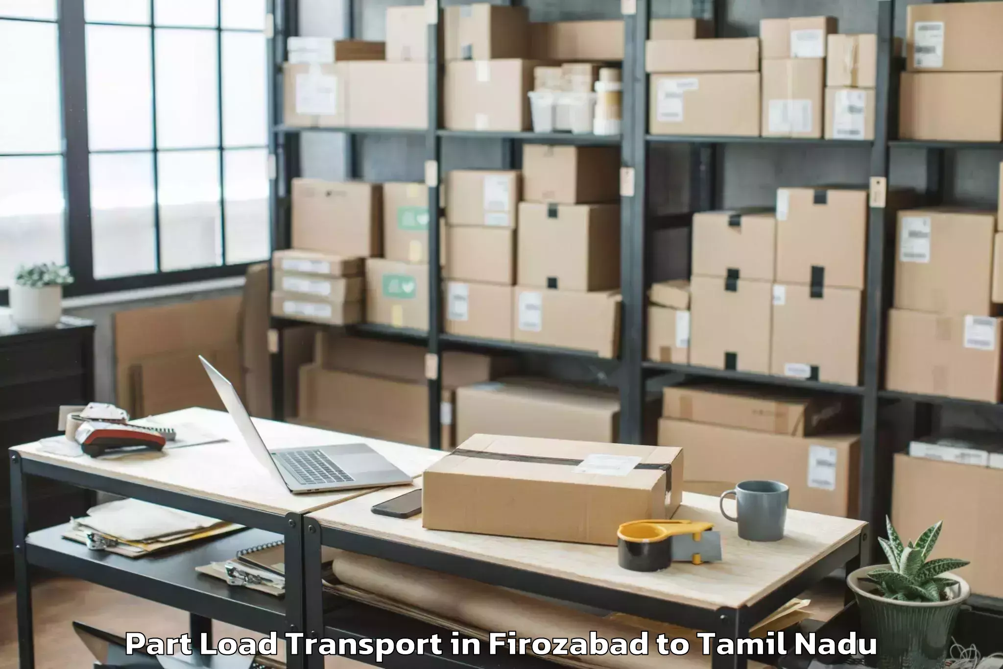 Book Your Firozabad to Udayarpalayam Part Load Transport Today